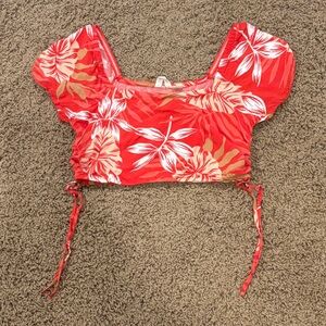 Roxy Cinched Cropped Beach Shirt